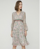 Floral print silk-chiffon dress